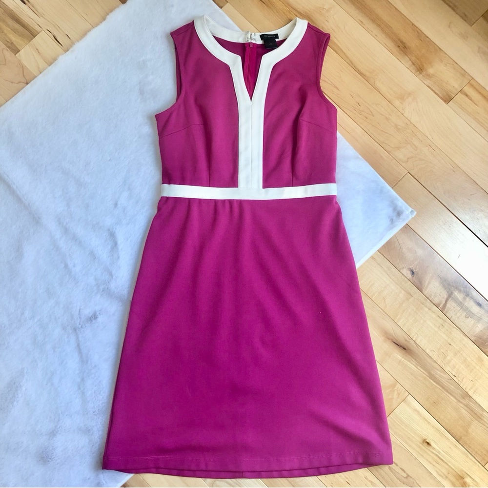 Ann Taylor Pink Sheath Dress Womens Size 2 Retro Preppy
